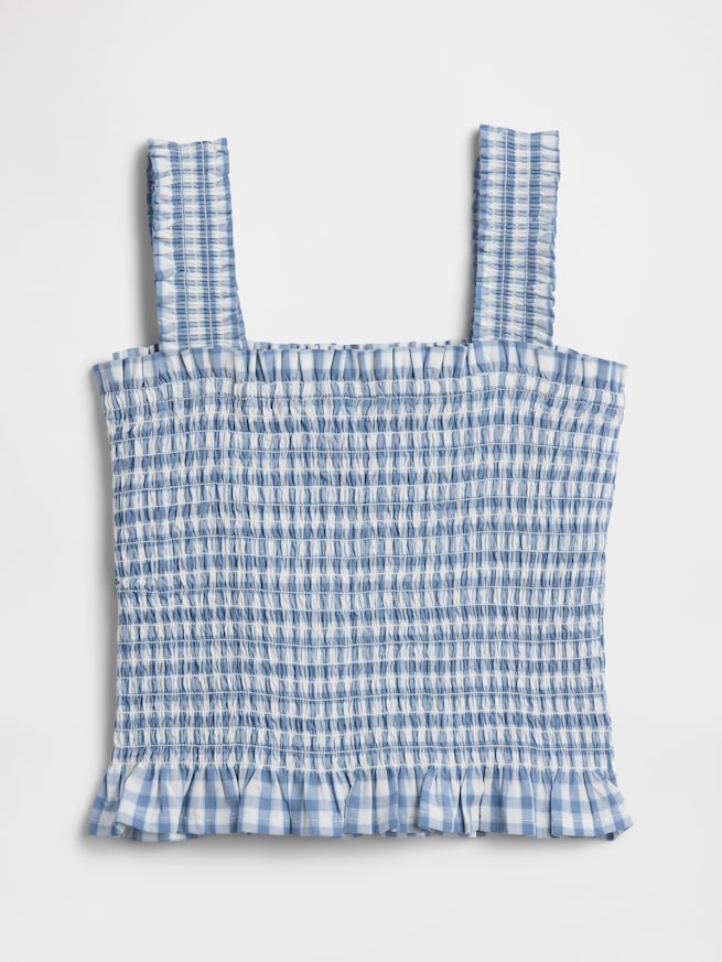 スモッキングギャザー ペプラムトップス (キッズ)-1