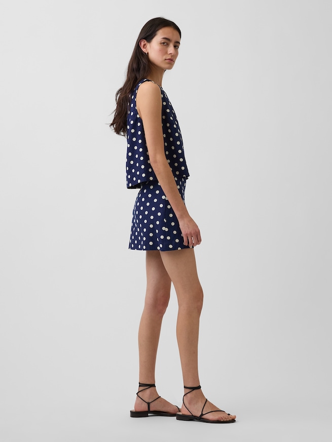 リネンブレンド ミニスカート・スコート-2