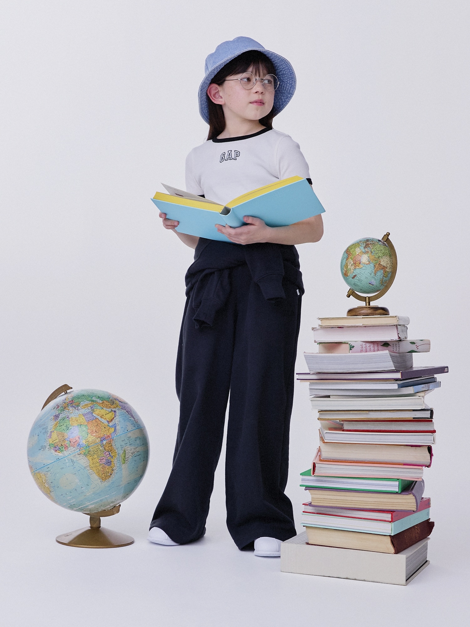 GAPロゴ リブ リンガーTシャツ (キッズ)-3