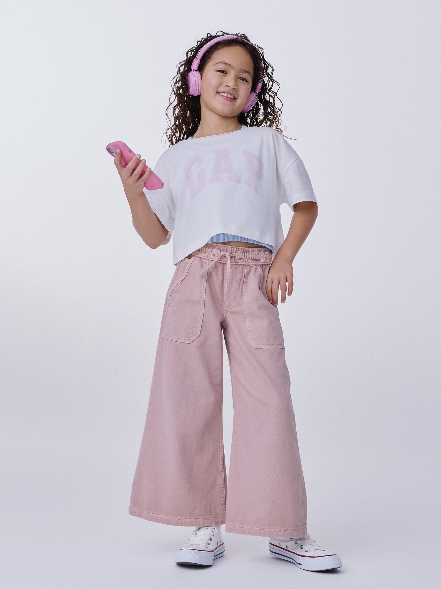 オーバーサイズ ワイドネック Tシャツ (キッズ)-4