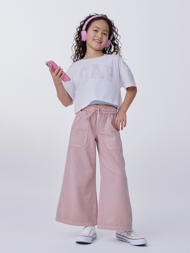 オーバーサイズ ワイドネック Tシャツ (キッズ)-3