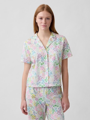 ポプリン パジャマシャツ