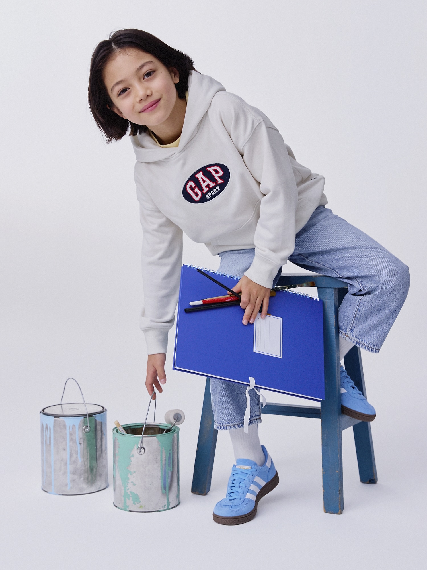 オーバーサイズ GAP1969ロゴ Tシャツ (キッズ)-3