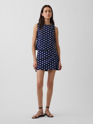 リネンブレンド ミニスカート・スコート