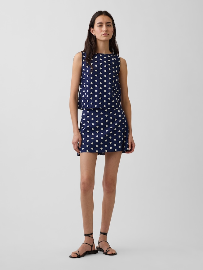 リネンブレンド ミニスカート・スコート-0