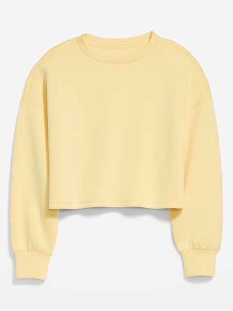 Bounce Fleece Crew-Neck Cropped Sweatshirt