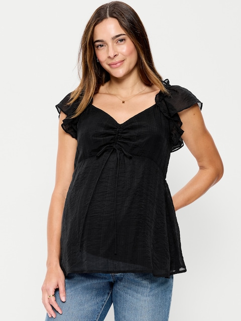 Maternity Ruffle-Sleeve Top