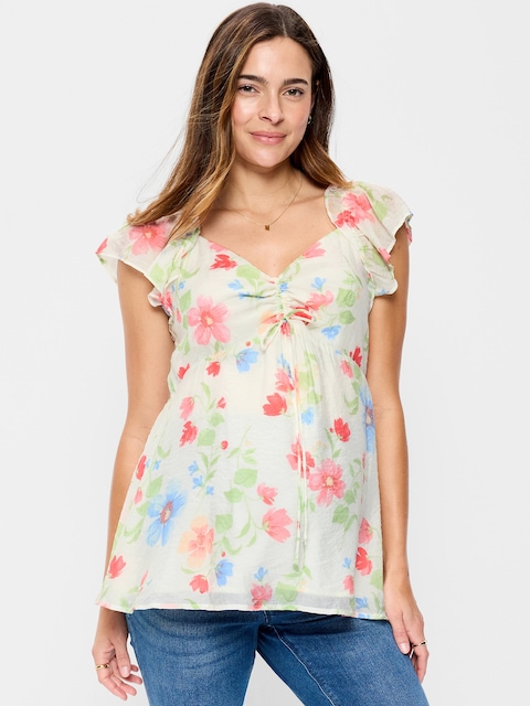 Maternity Ruffle-Sleeve Top