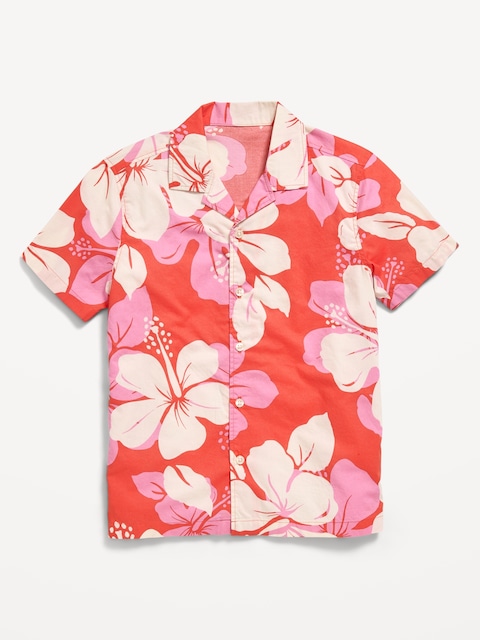 Printed Short-Sleeve Poplin Shirt for Boys