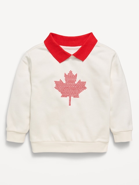 Oversized Unisex Collared Graphic Sweatshirt for Toddler