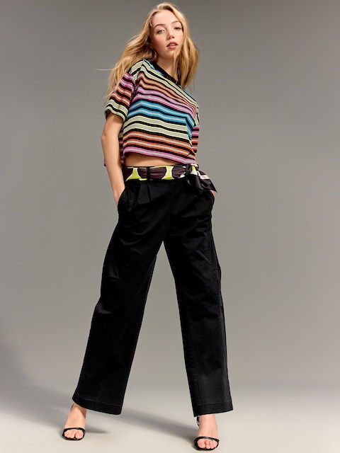 PANTALON UTILITAIRECOUPE BARIL À TAILLE EXTENSIBLE HAUTE  OLD NAVY X CHRISTOPHER JOHN ROGERS