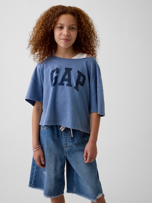 オーバーサイズ ワイドネック Tシャツ (キッズ)