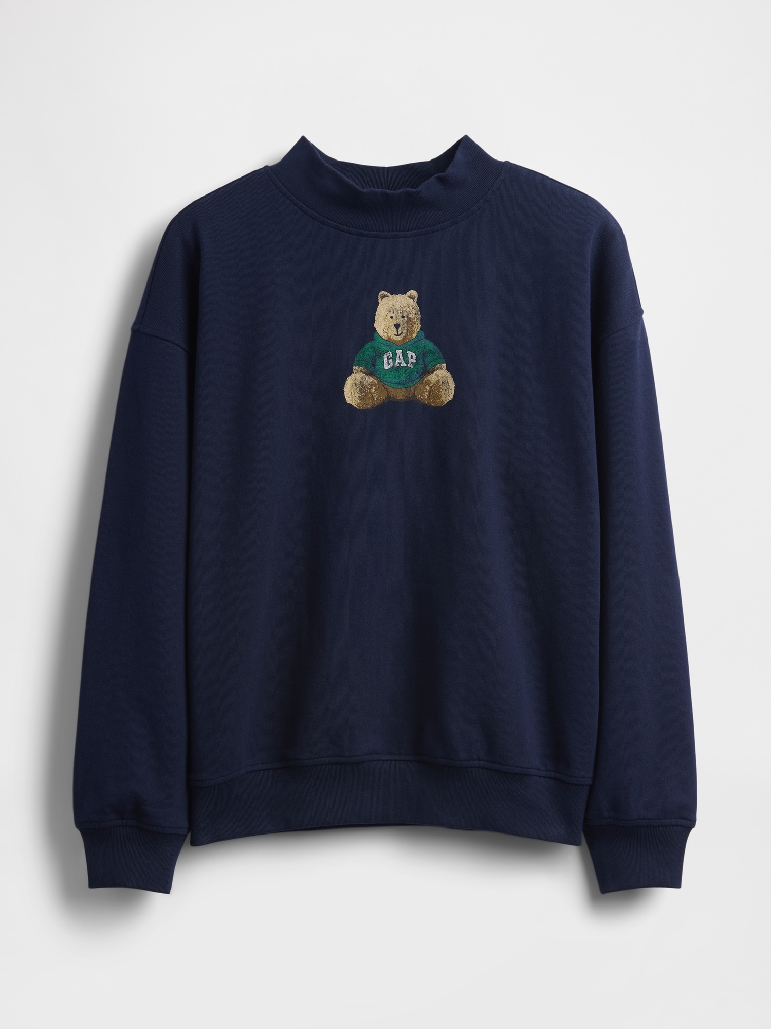 VintageSoft Terry Oversized Mockneck Logo Sweatshirt