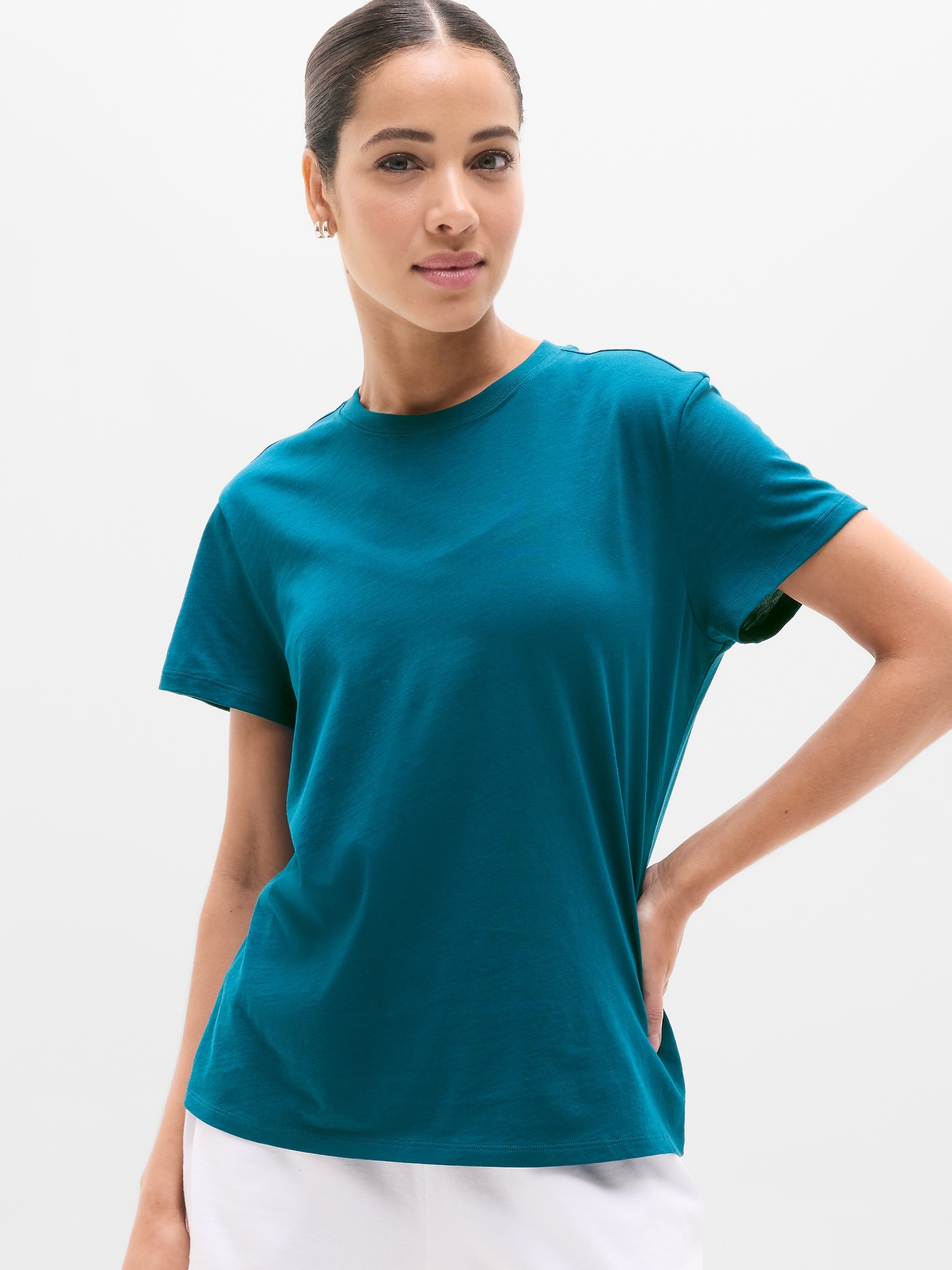 Athleta Favorite Cotton Classic Tee In Coastal Teal
