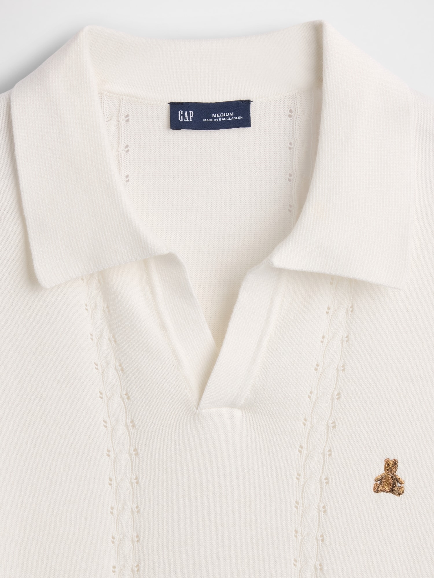 リラックス ジョニーカラー ポインテール ニットシャツ-3