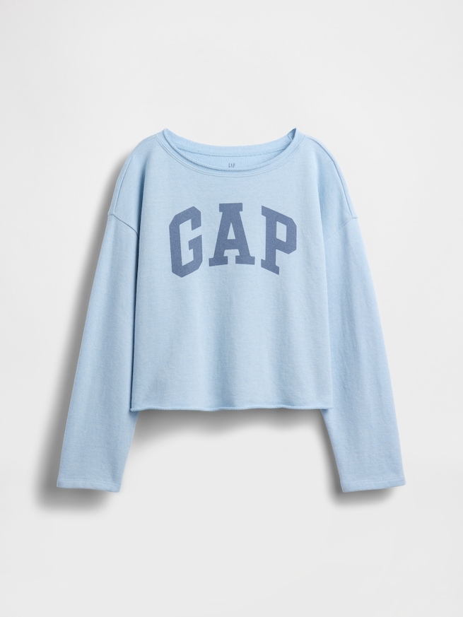 フレンチテリー ワイドネック GAPロゴ スウェットシャツ (キッズ)-1