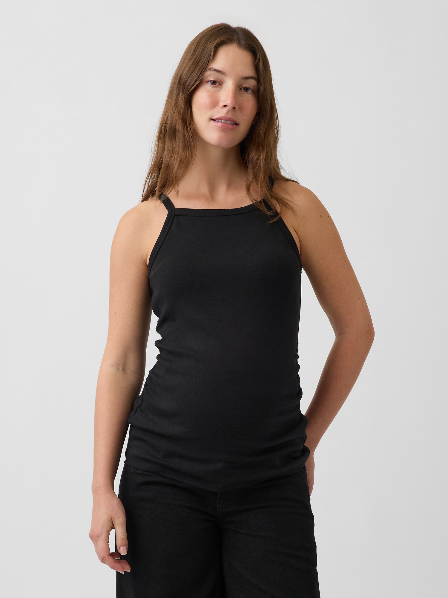 CAMISOLE MODERNE À COL TABLIER DE MATERNITÉ
