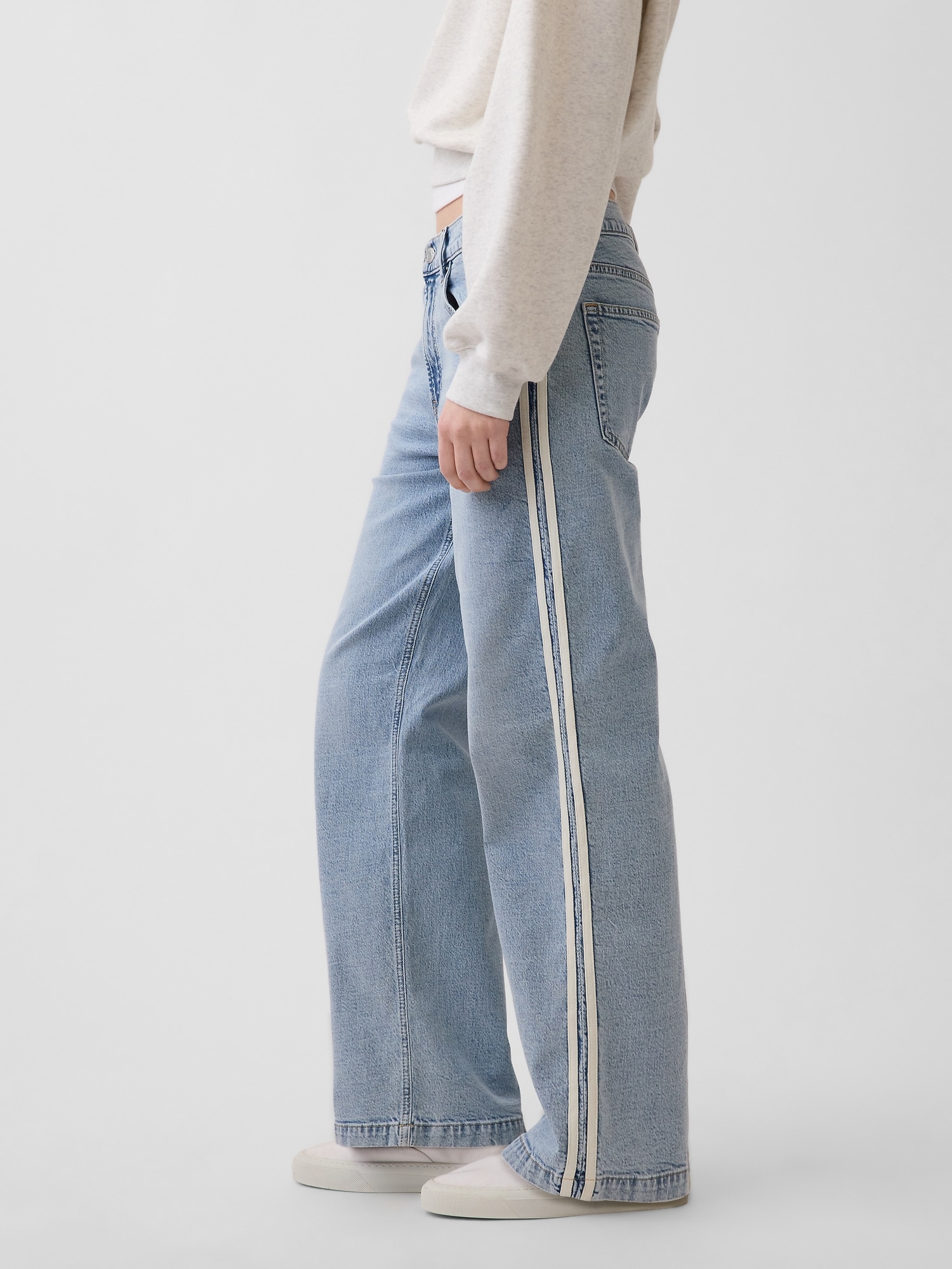 Low Rise '90s Loose Side Stripe Jeans