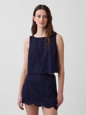 アイレット クロップド シェルタンクトップ