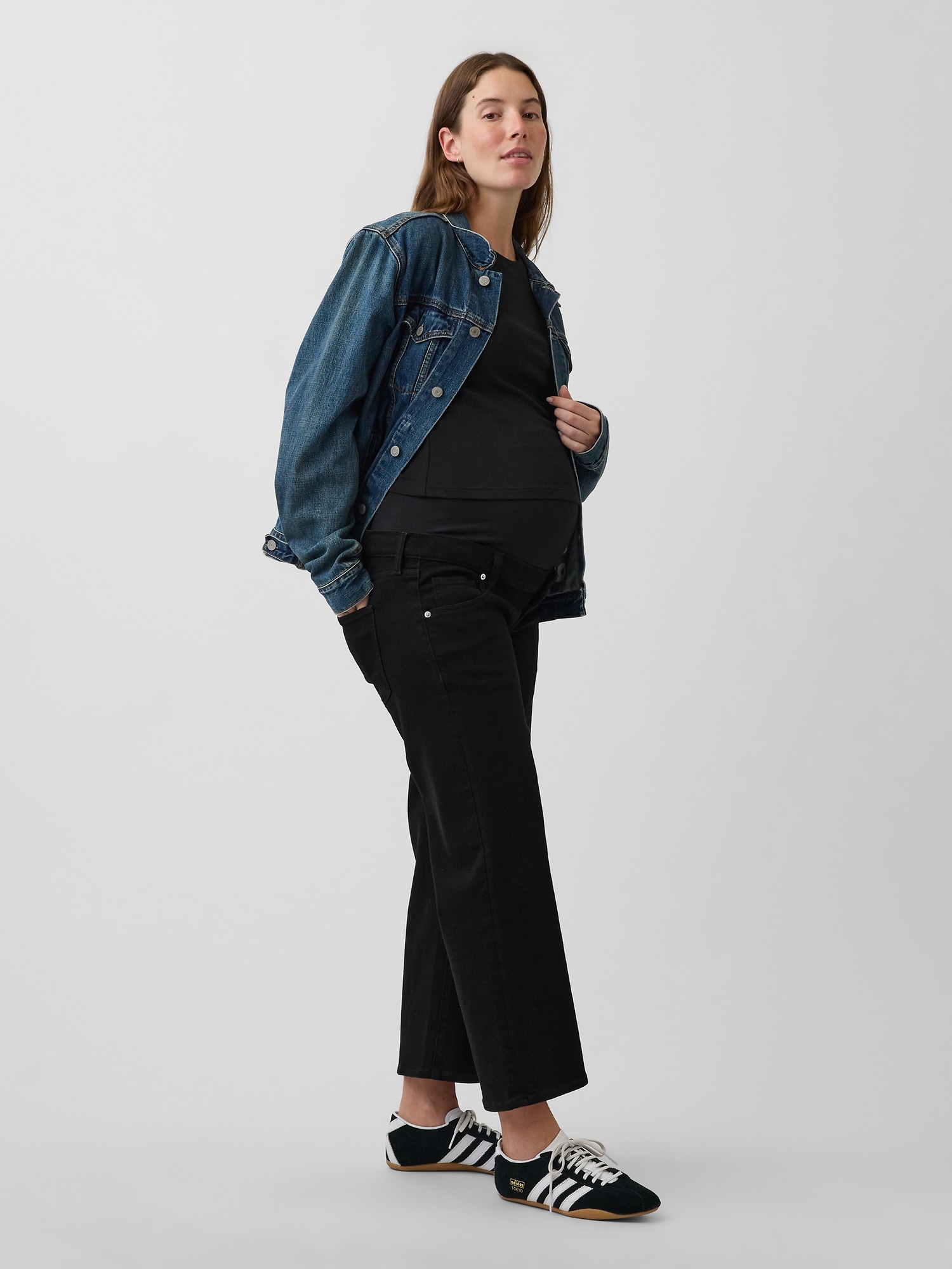 Maternity Full Panel Wide-Leg Jeans