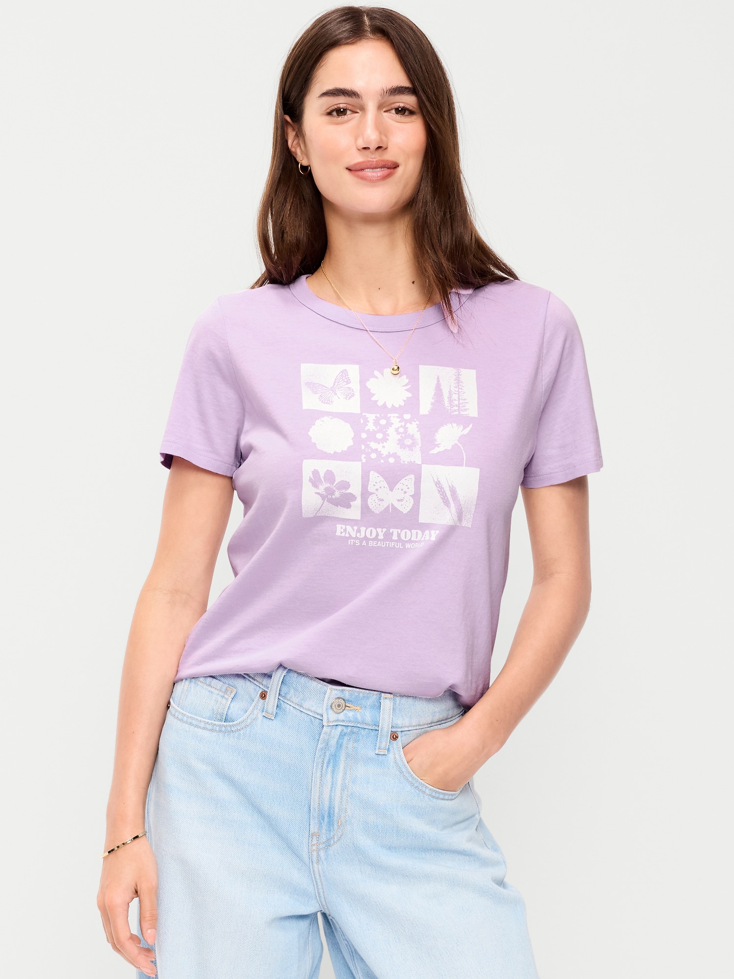 T-SHIRT PASSE-PARTOUT RAS DU COU À LOGO IMPRIMÉ