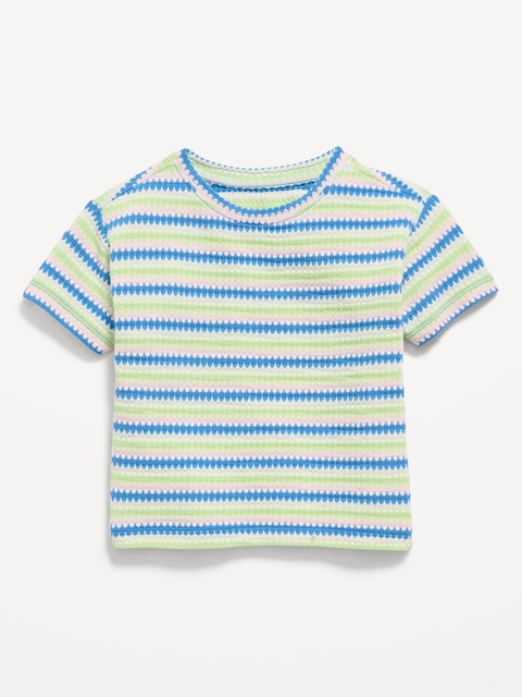 HAUT EN TRICOT À MANCHES COURTES ET À RAYURES POUR TOUTE-PETITE
