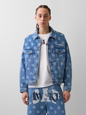 Gap &times; Awake NY オーバーサイズ 水玉 アイコンデニムジャケット