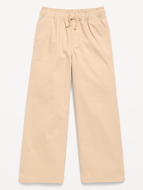 PANTALON D'UNIFORME SCOLAIRE COUPE GÉNÉREUSE JAMBE LARGE À TAILLE EXTENSIBLE POUR FILLE