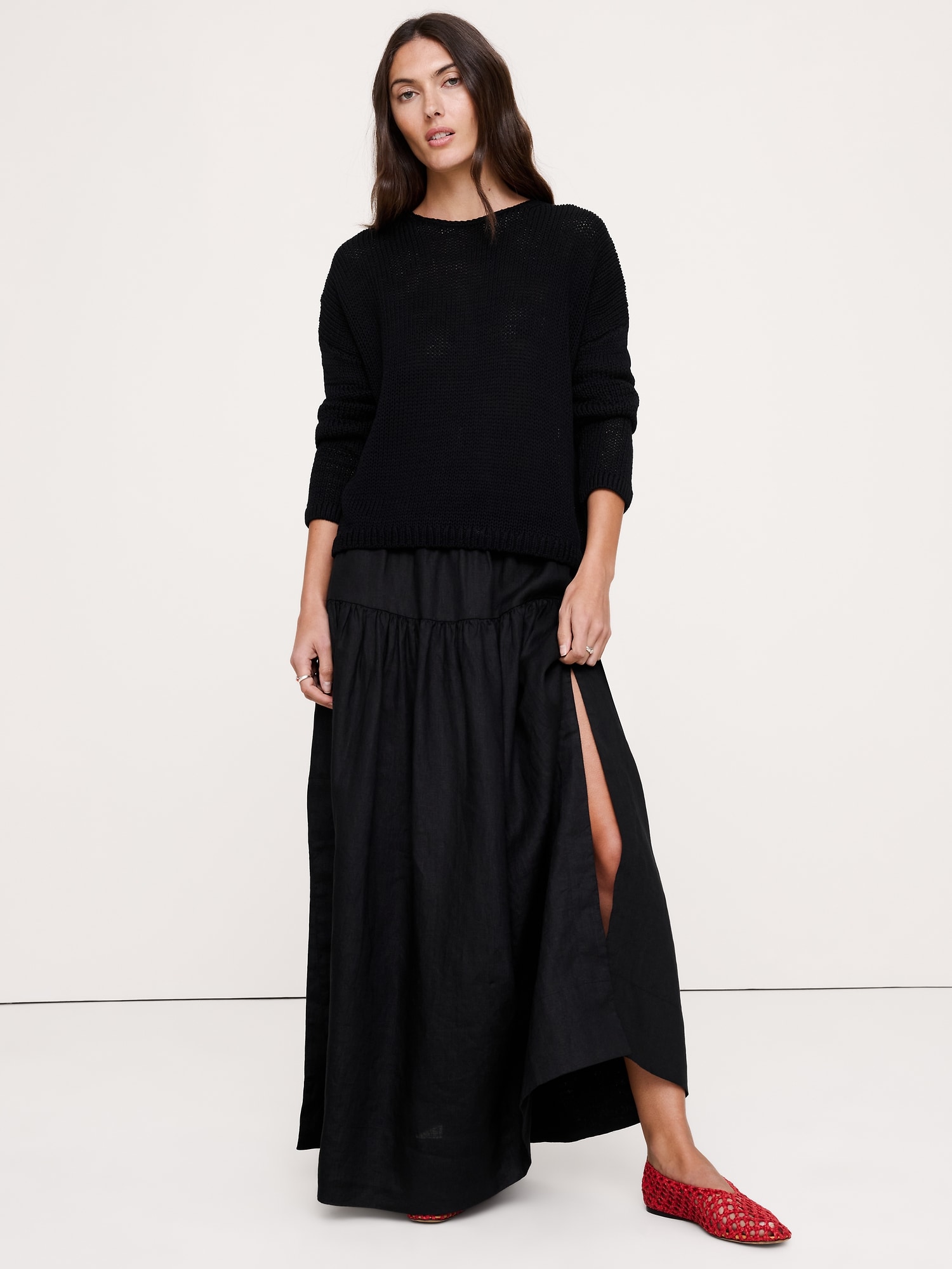 CHANDAILS RAS DU COU EN COTON