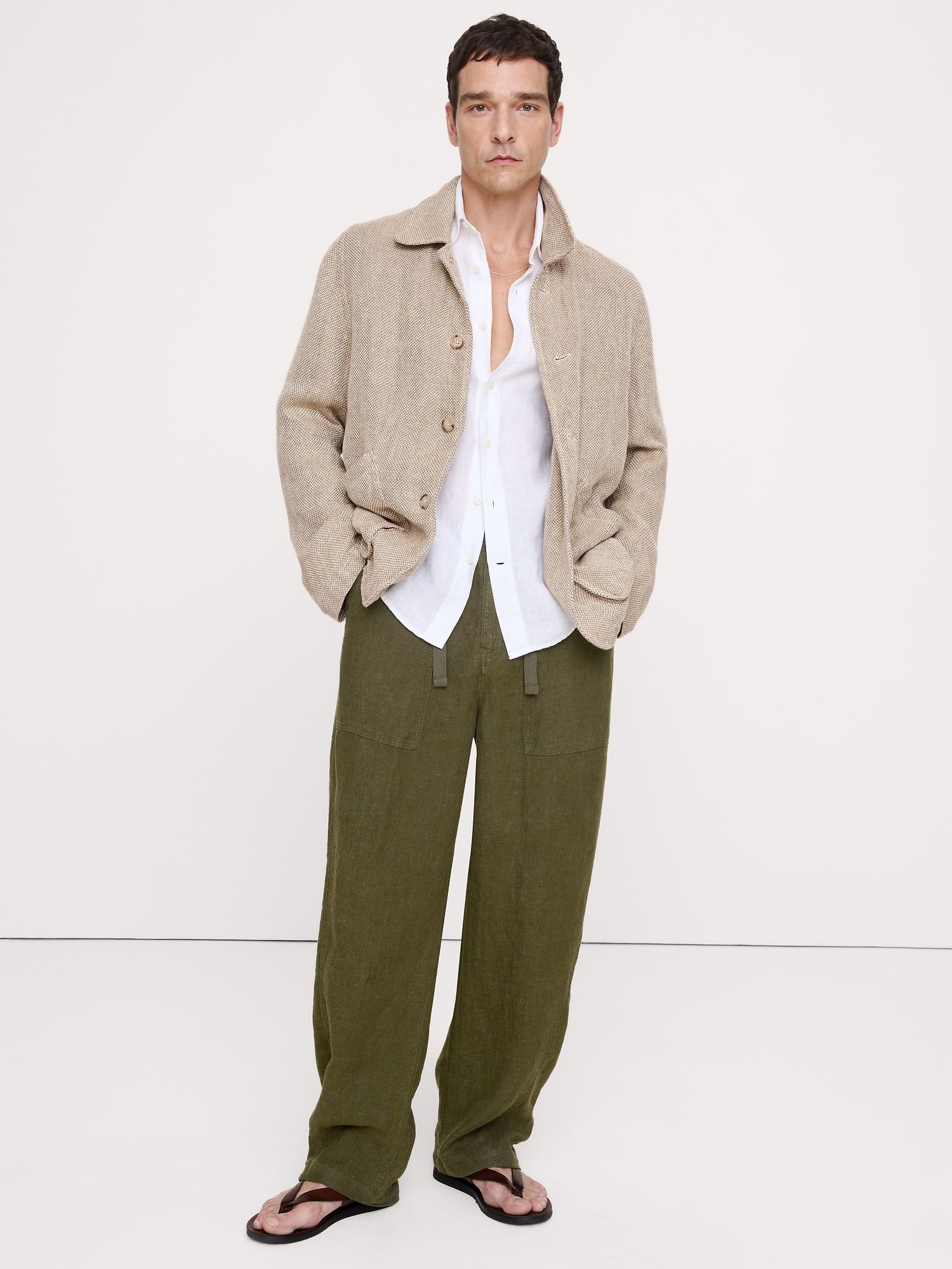 Relaxed Linen Utility Beach Pant