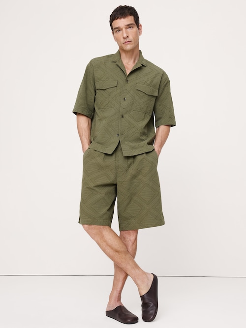 11インチ コットン ジャカード プルオンショートパンツ