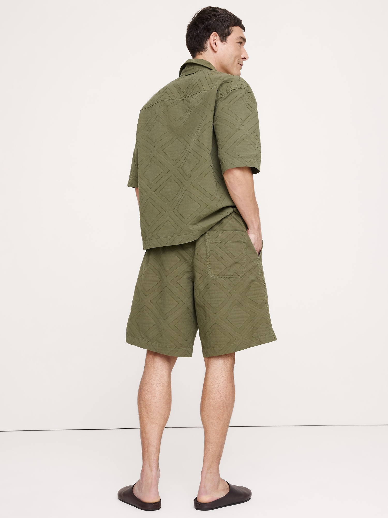 11インチ コットン ジャカード プルオンショートパンツ-2