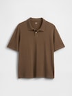 リラックスフィット ピケ クロップド ポロシャツ-4