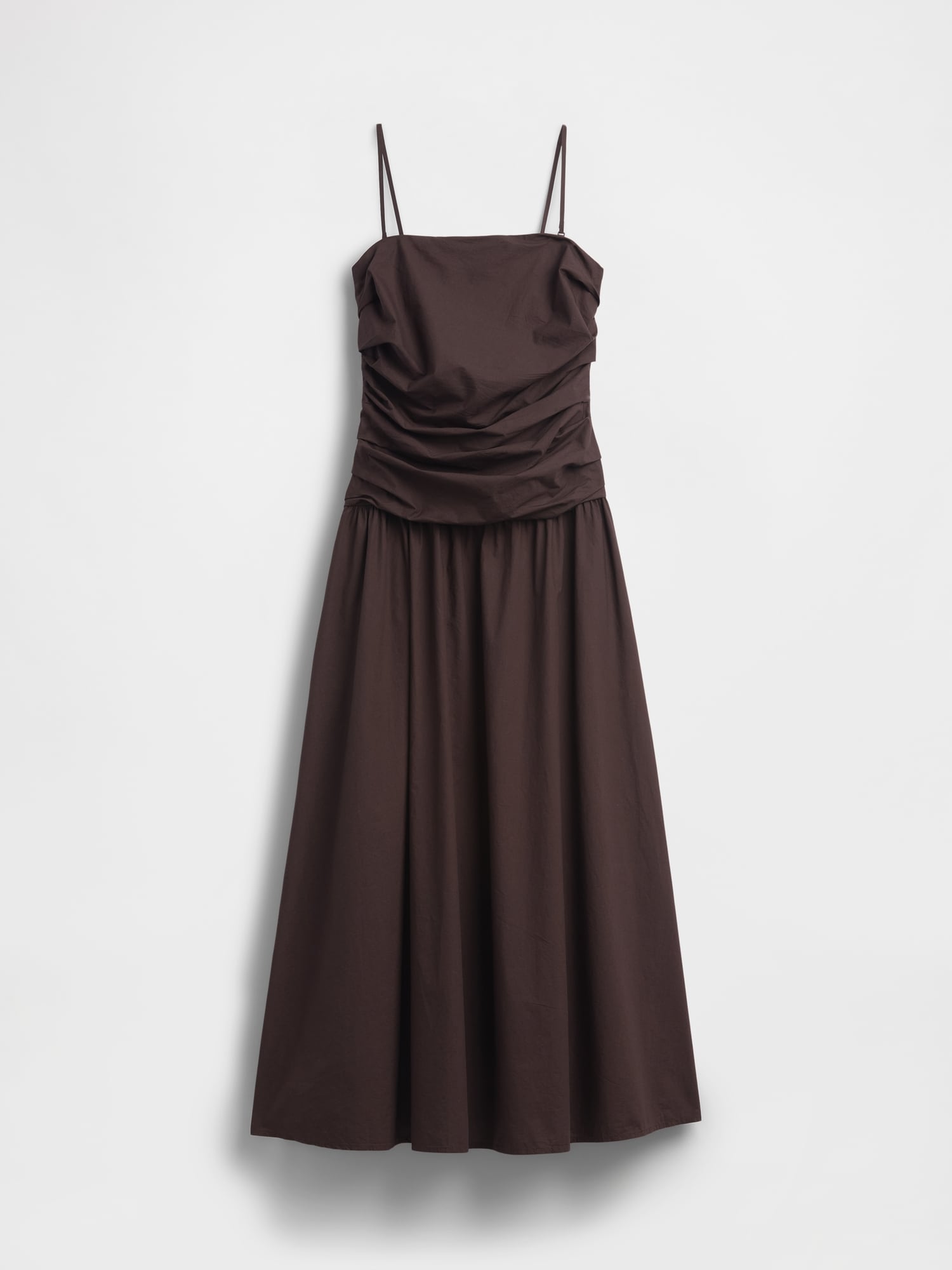Poplin Drop-Waist Maxi Dress