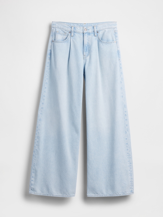 ミッドライズ ウルトラソフト プリーツ バギーデニム-4