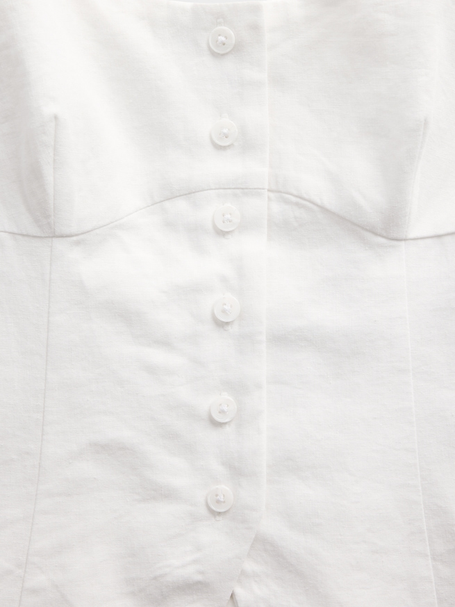 リネン混コルセット ベスト トップス-3