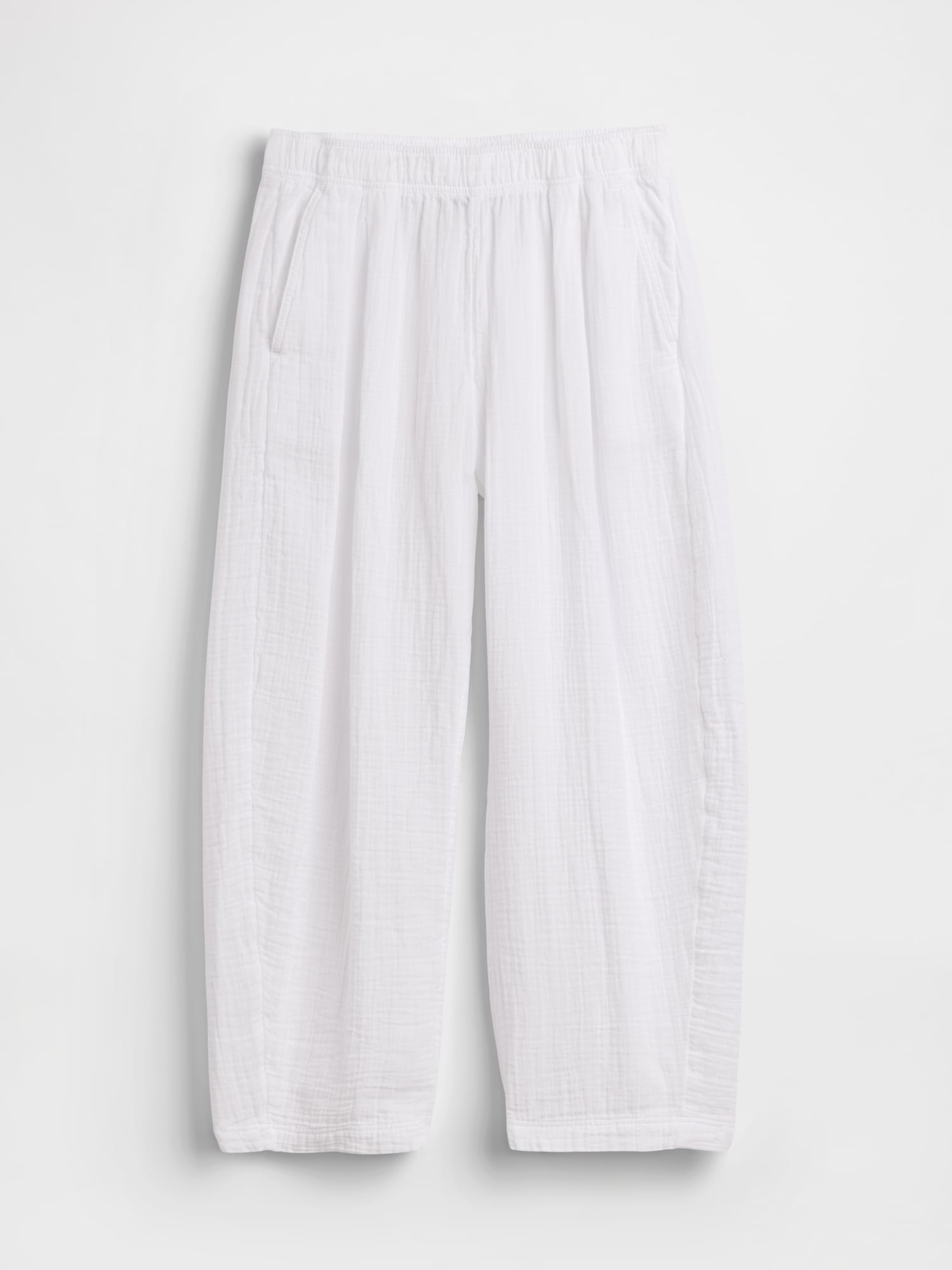 Cotton Gauze Easy Barrel Pants