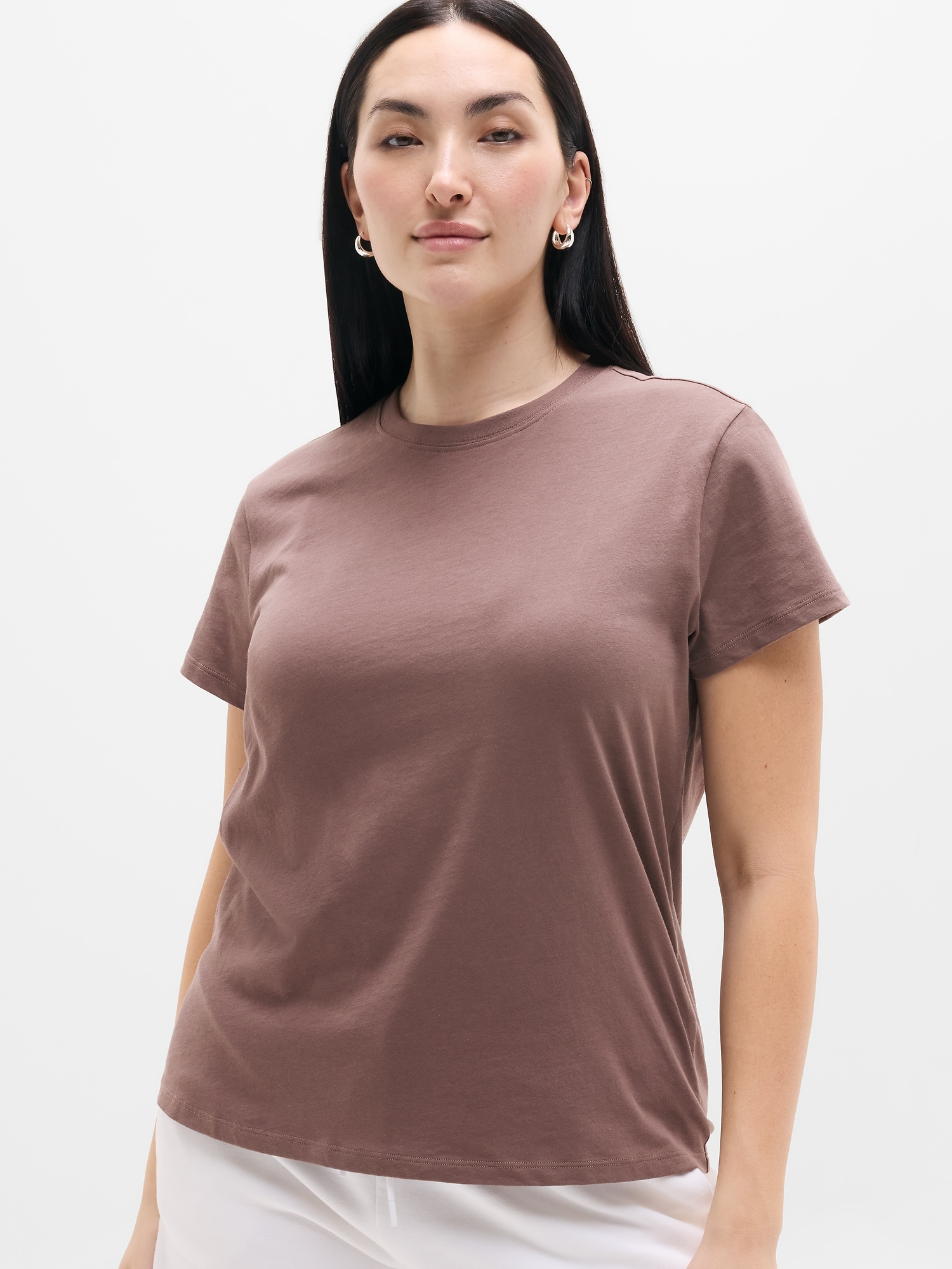 Athleta Favorite Cotton Classic Tee In Driftwood