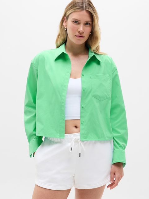 Midday Cropped Poplin Shirt