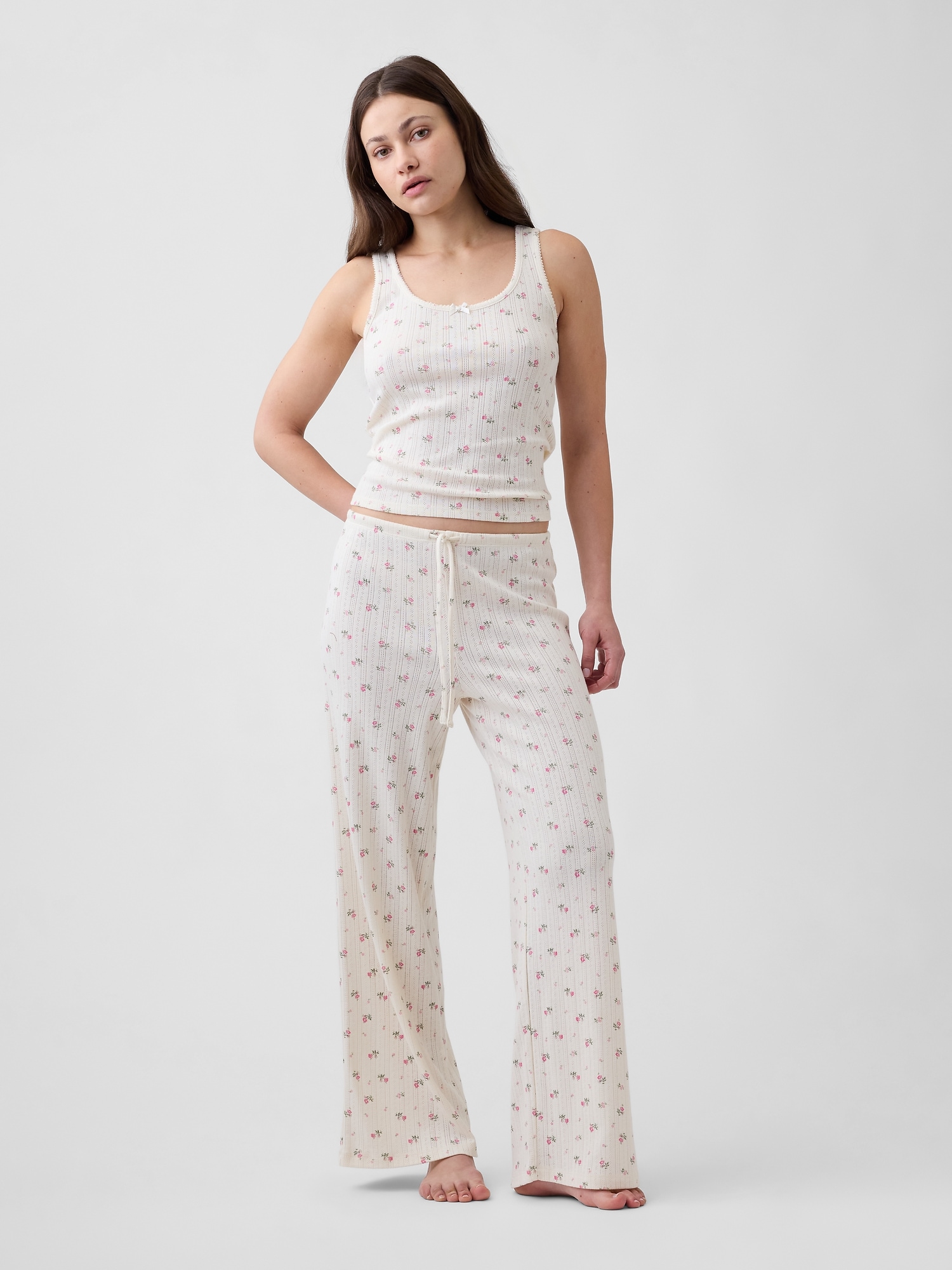 Pointelle Wide-Leg PJ Pants
