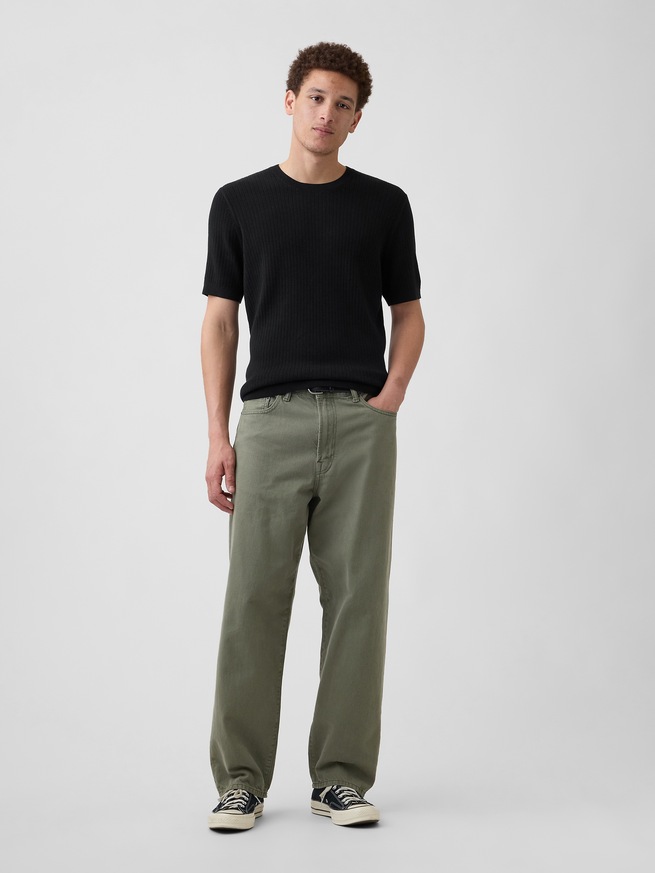 リブ クルーネック ニットTシャツ-4