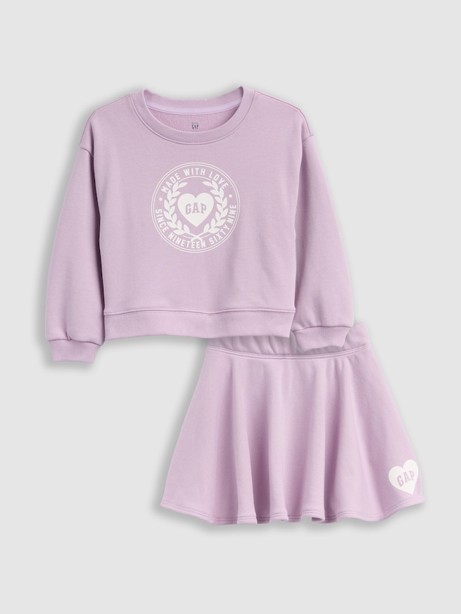 ヴィンテージソフト フレンチテリー GAPロゴ ミニスカート・スコートセット (幼児・ベビー)-4