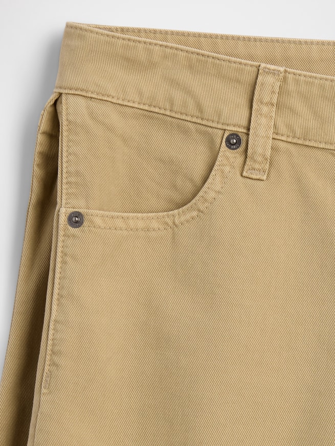 ミッドライズ ツイル サイドプリーツ トラウザーショートパンツ-5