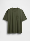 オーバーサイズ クロップド ポケットTシャツ-4