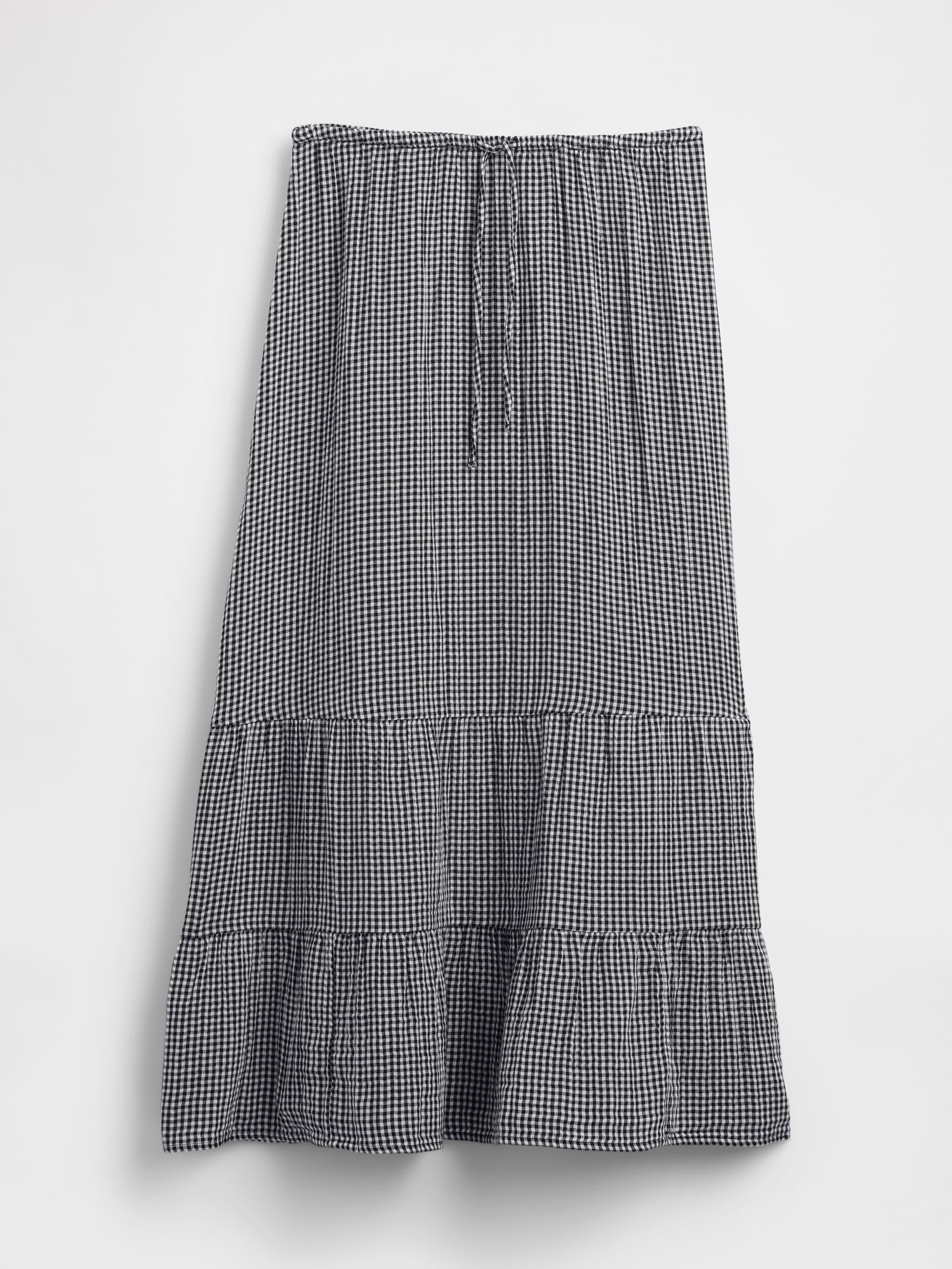 ハイライズ コットンガーゼ イージーウエスト ティアード マキシスカート-5