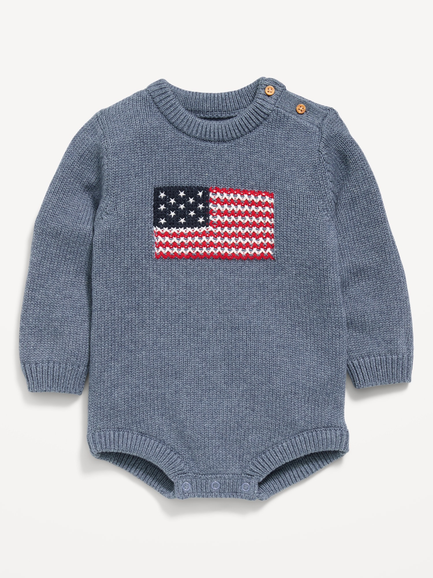 Long-Sleeve Sweater-Knit One-Piece Romper for Baby