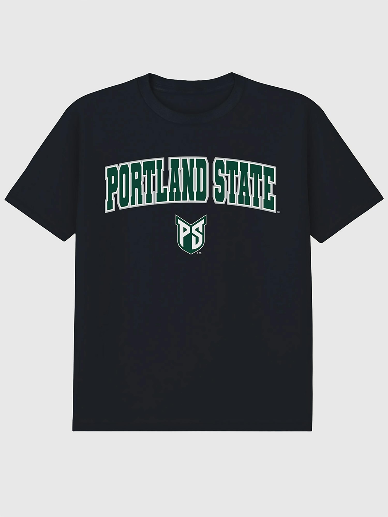 Portland State University Arch Logo Black Graphic T-Shirt