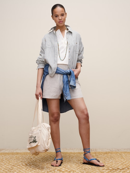 Archive Reissue コットンヘンプ ティッキング シャツ