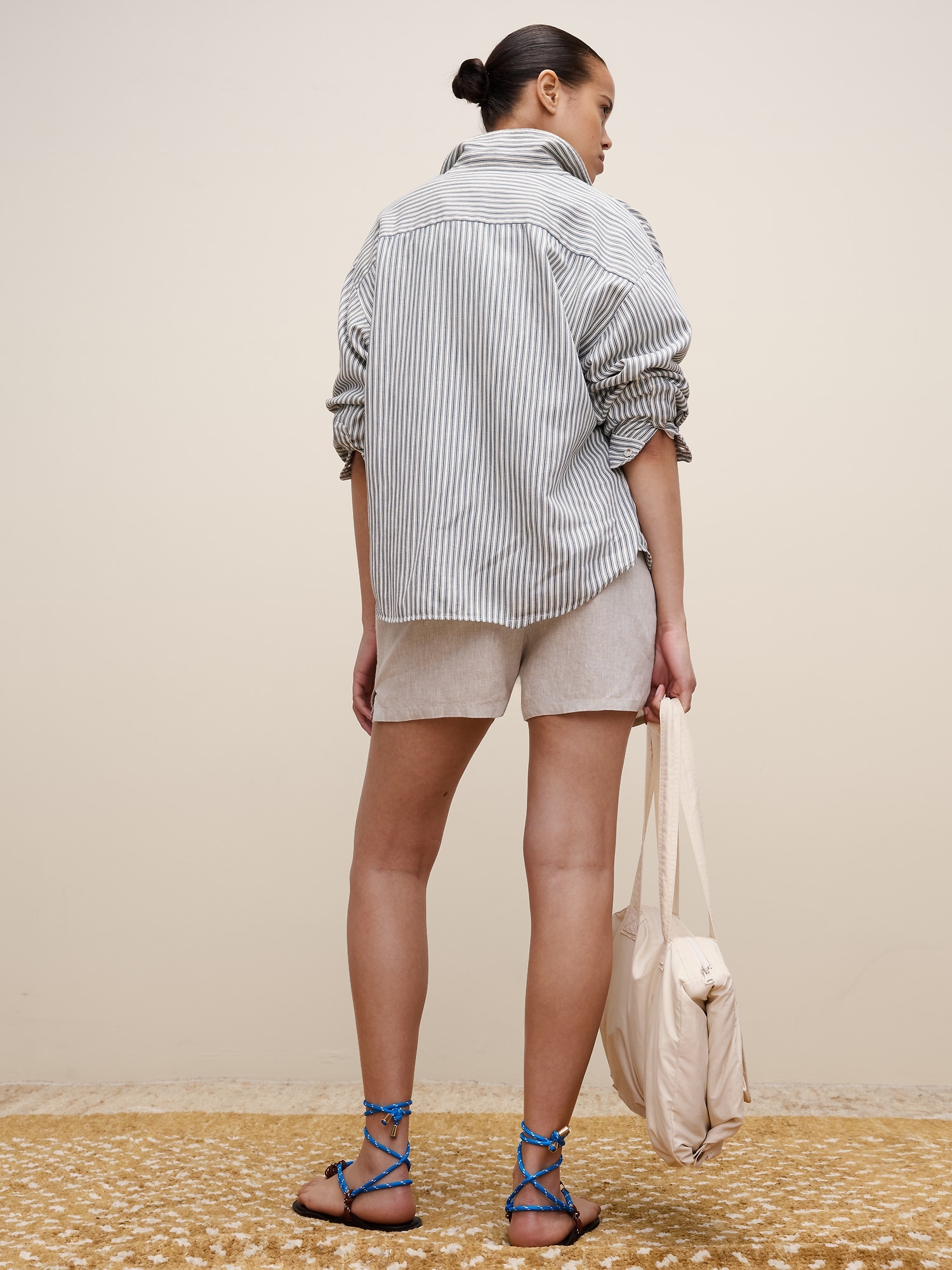 Archive Reissue コットンヘンプ ティッキング シャツ-1