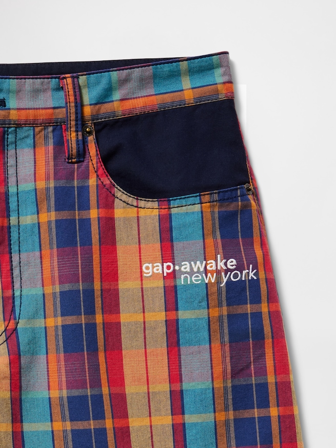 Gap &times; Awake NY プレイド キャンバス バギーショートパンツ-6